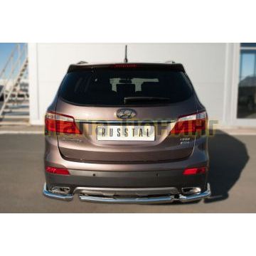 Защита заднего бампера d57 дуга РусСталь для Hyundai Santa Fe Grand 2014-2016
