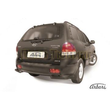 Защита задняя уголки чёрная сталь 57 мм Slitkoff для Hyundai Santa Fe Classic 2000-2012 Защита задняя уголки чёрная сталь 57 мм Slitkoff для Hyundai Santa Fe Classic 2000-2012
