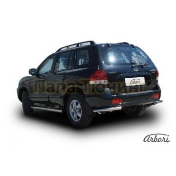 Защита задняя уголки 57 мм Slitkoff для Hyundai Santa Fe Classic 2000-2012 Защита задняя уголки 57 мм Slitkoff для Hyundai Santa Fe Classic 2000-2012