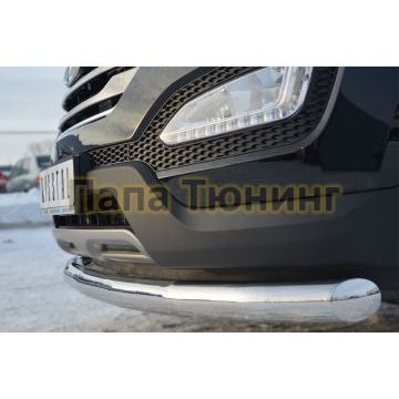 Защита переднего бампера d76 секции РусСталь для Hyundai Santa Fe 2012-2015