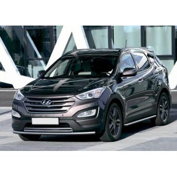Защита передняя двойная 57-42 мм Rival для Hyundai Santa Fe 2012-2015