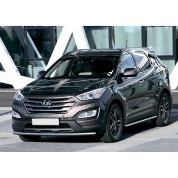Защита переднего бампера 57 мм Rival для Hyundai Santa Fe 2012-2015