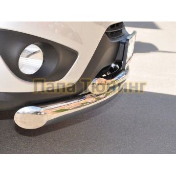 Защита передняя двойная d57-d57 РусСталь для Hyundai Santa Fe 2010-2012