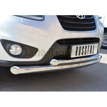 Защита передняя двойная 76-d76 РусСталь для Hyundai Santa Fe 2010-2012