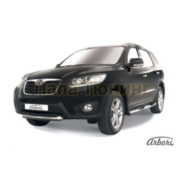 Защита передняя короткая 57 мм Slitkoff для Hyundai Santa Fe 2010-2012 Защита передняя короткая 57 мм Slitkoff для Hyundai Santa Fe 2010-2012