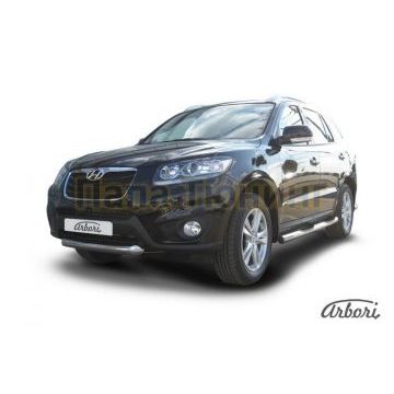 Защита передняя короткая 76 мм Slitkoff для Hyundai Santa Fe 2010-2012 Защита передняя короткая 76 мм Slitkoff для Hyundai Santa Fe 2010-2012