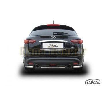 Защита заднего бампера 57 мм Slitkoff для Infiniti FX35/50 2008-2014