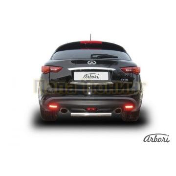 Защита заднего бампера 76 мм Slitkoff для Infiniti FX35/50 2008-2014