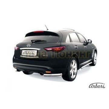 Защита задняя уголки 57 мм Slitkoff для Infiniti FX35/50 2008-2014