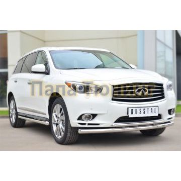 Защита передняя двойная d57-d42 дуга РусСталь для Infiniti QX60/JX35 2012-2016