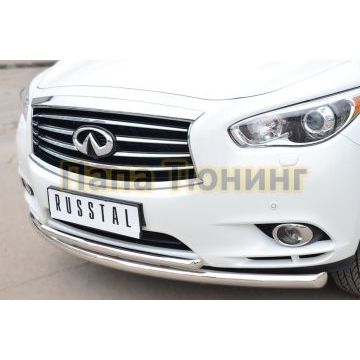 Защита передняя двойная d57-d42 дуга РусСталь для Infiniti QX60/JX35 2012-2016