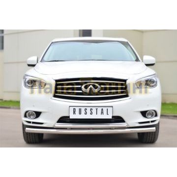 Защита передняя двойная d57-d42 дуга РусСталь для Infiniti QX60/JX35 2012-2016
