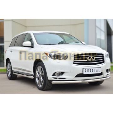 Защита переднего бампера d57 РусСталь для Infiniti QX60/JX35 2012-2016