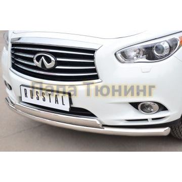 Защита передняя двойная 63-75х42 мм секции-дуга РусСталь для Infiniti QX60/JX35 2012-2016