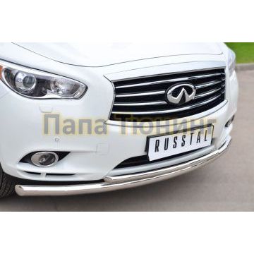 Защита передняя двойная d57-d42 РусСталь для Infiniti QX60/JX35 2012-2016
