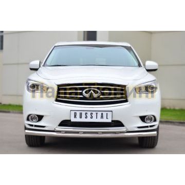 Защита передняя двойная d57-d42 РусСталь для Infiniti QX60/JX35 2012-2016