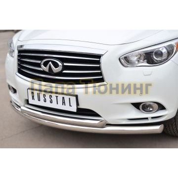 Защита передняя двойная d76-d57  дуга РусСталь для Infiniti QX60/JX35 2012-2016