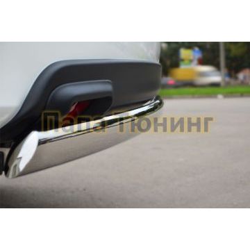 Защита заднего бампера овальная 75х42 мм дуга РусСталь для Infiniti QX60/JX35 2012-2016