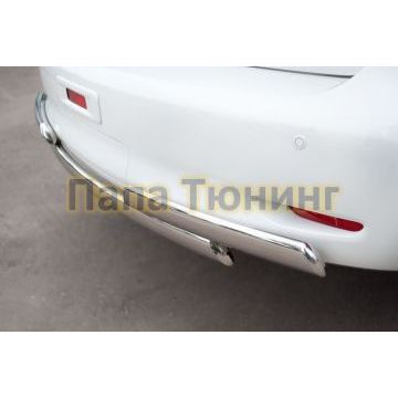 Защита заднего бампера овальная двойная 75х42 мм РусСталь для Infiniti QX56 2010-2013