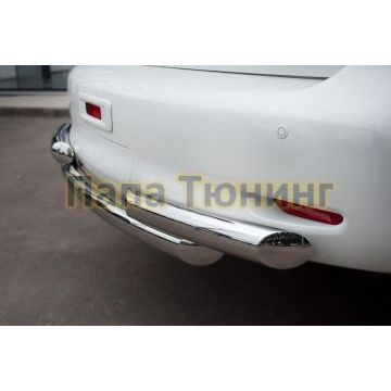 Защита заднего бампера двойная 76-d76 РусСталь для Infiniti QX56 2010-2013