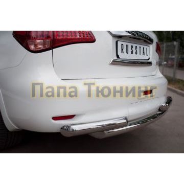 Защита заднего бампера двойная 76-d76 РусСталь для Infiniti QX56 2010-2013