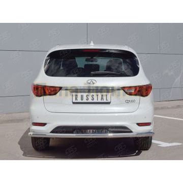 Защита заднего бампера с надписью d57 РусСталь для Infiniti QX60 2016-