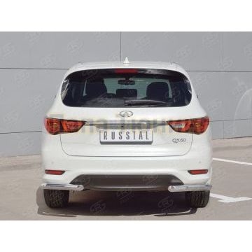 Защита задняя уголки d57 РусСталь для Infiniti QX60 2016-