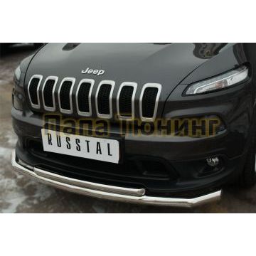 Защита передняя двойная d57-d42 РусСталь для Jeep Cherokee 2014-2018