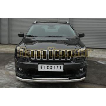 Защита передняя двойная d57-d42 РусСталь для Jeep Cherokee 2014-2018