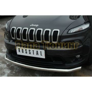 Защита переднего бампера d57 РусСталь для Jeep Cherokee 2014-2018