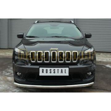 Защита переднего бампера d57 РусСталь для Jeep Cherokee 2014-2018
