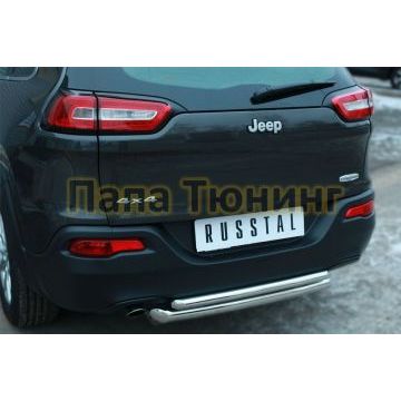 Защита заднего бампера двойная d57-d42 РусСталь для Jeep Cherokee 2014-2018