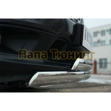 Защита передняя овальная двойная 75х42-75х42 мм РусСталь для Jeep Cherokee 2014-2018