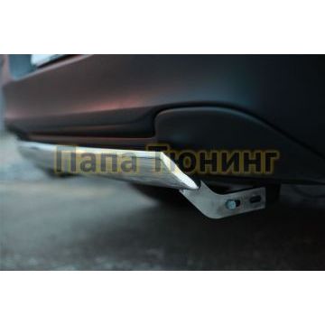 Защита заднего бампера овальная 75х42 мм дуга РусСталь для Jeep Cherokee 2014-2018