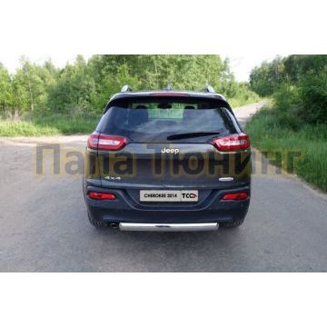 Защита заднего бампера овальная 75-42 мм ТСС для Jeep Cherokee 2014-2018 Защита заднего бампера овальная 75-42 мм ТСС для Jeep Cherokee 2014-2018