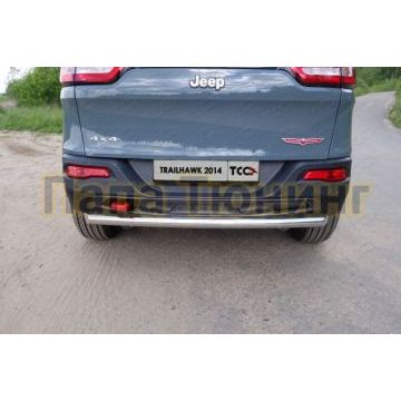 Защита заднего бампера 60 мм ТСС для Jeep Cherokee Trailhawk 2014-