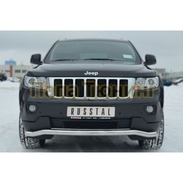 Защита переднего бампера d57 РусСталь для Jeep Grand Cherokee 2010-2013