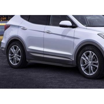 Пороги алюминиевые Rival Black New для Hyundai Santa Fe/Santa Fe Premium 2012-2018