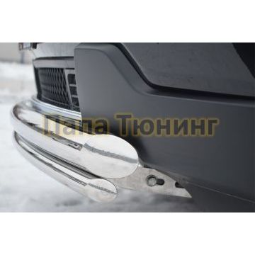 Защита передняя двойная d76-d42 РусСталь для Jeep Grand Cherokee 2010-2013