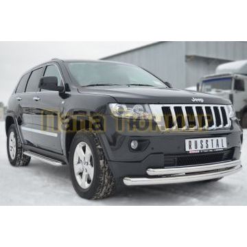 Защита передняя двойная d76-d57  РусСталь для Jeep Grand Cherokee 2010-2013