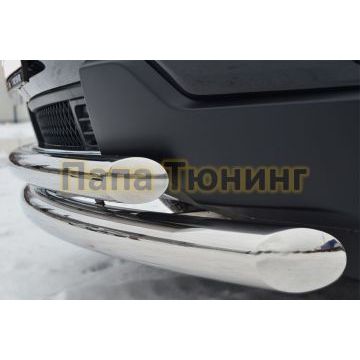 Защита передняя двойная d76-d57  РусСталь для Jeep Grand Cherokee 2010-2013