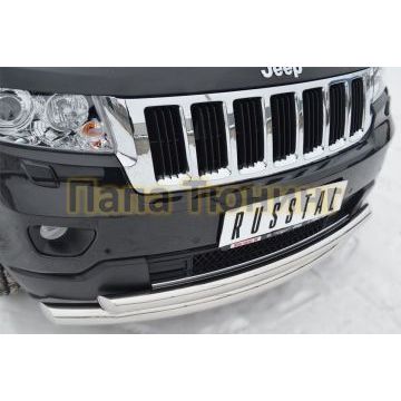 Защита передняя двойная d76-d57  РусСталь для Jeep Grand Cherokee 2010-2013
