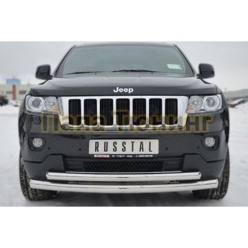 Защита передняя двойная d76-d57  РусСталь для Jeep Grand Cherokee 2010-2013