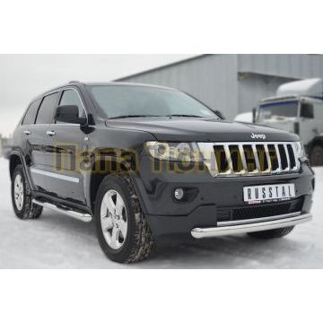 Защита переднего бампера d76 дуга РусСталь для Jeep Grand Cherokee 2010-2013