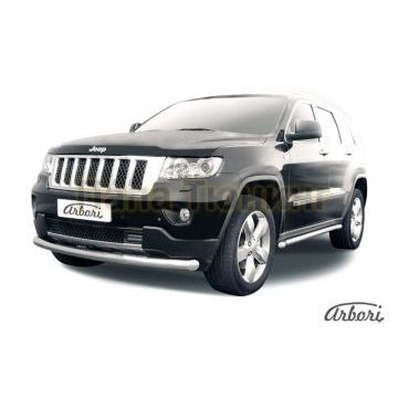 Защита передняя радиусная 76 мм Slitkoff для Jeep Grand Cherokee 2010-2013