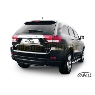 Защита заднего бампера чёрная сталь короткая 57 мм Slitkoff для Jeep Grand Cherokee 2010-2013