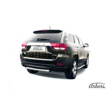Защита заднего бампера короткая 57 мм Slitkoff для Jeep Grand Cherokee 2010-2013