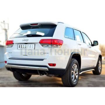 Защита заднего бампера овальная 75х42 мм (Overland) РусСталь для Jeep Grand Cherokee 2013-