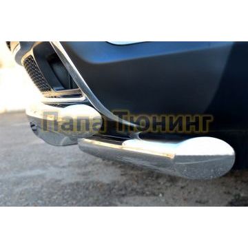 Защита передняя двойная с клыками d76 РусСталь для Jeep Grand Cherokee 2013-