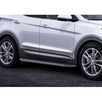 Пороги алюминиевые Rival Premium для Hyundai Santa Fe/Santa Fe Premium 2012-2018